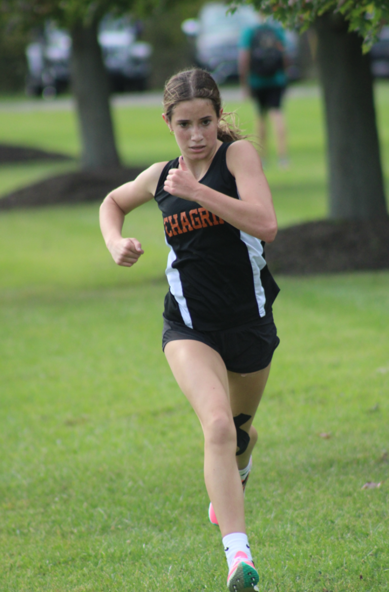 Lindsay Fisher competing in a home meet on 9/17.